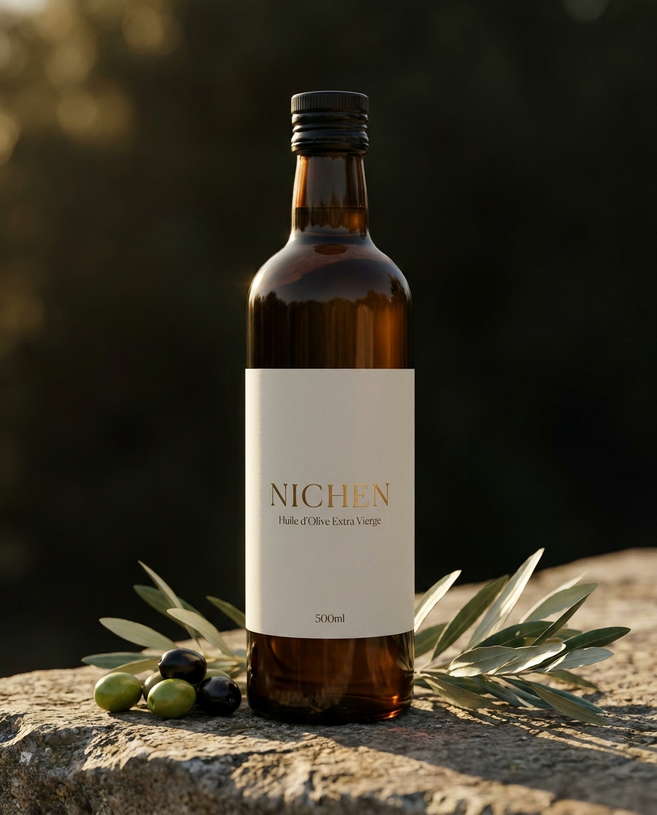 NICHEN — huile d'olive extra vierge, bouteille 500 ml